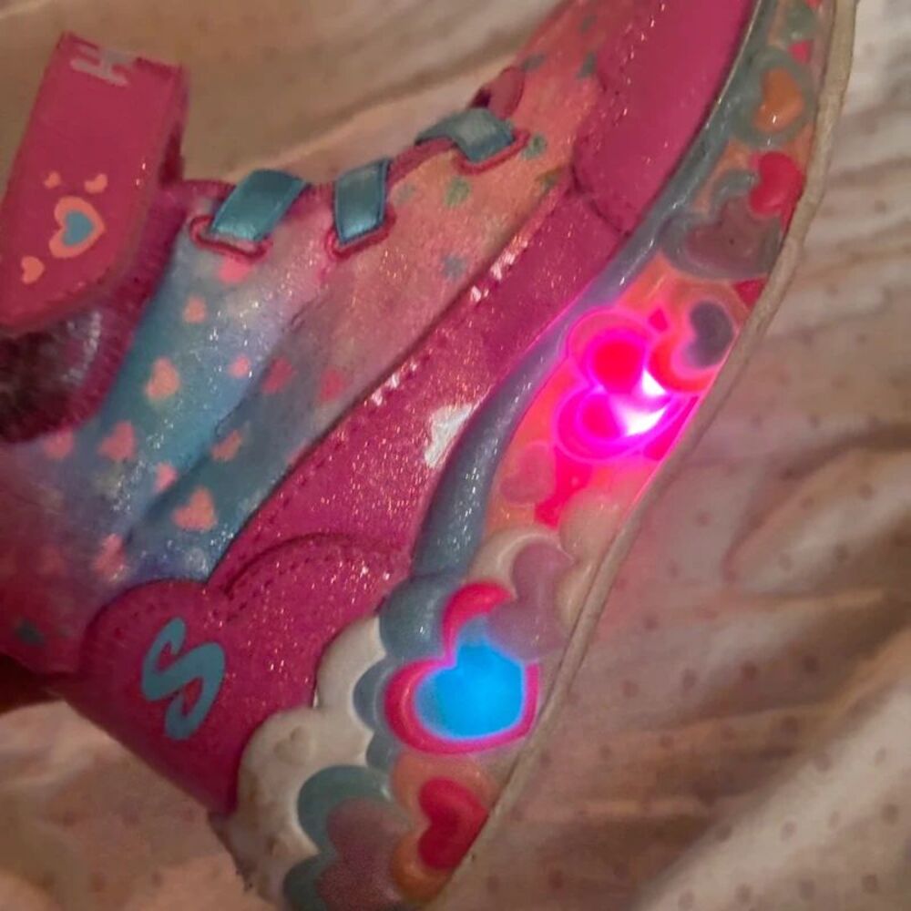 Skechers S-Lights Eternal Heart Lights Whimsical Nostalgic Boots toddler size 9 - Picture 10 of 11